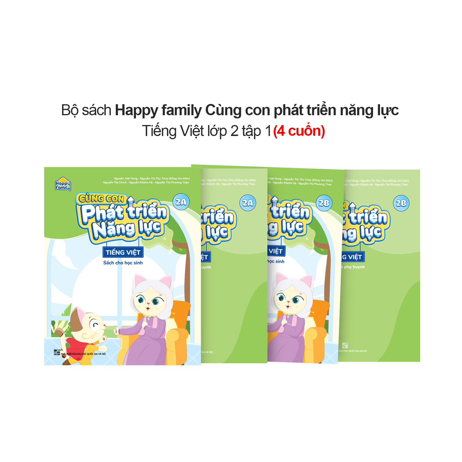 Bộ 4 cuốn Happy family Cùng con phát triển năng lực Tiếng Việt lớp 2 tập 1