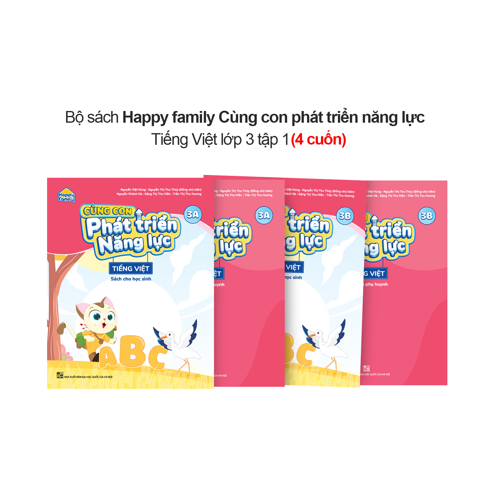 Bộ 4 cuốn Happy family Cùng con phát triển năng lực Tiếng Việt lớp 3 tập 1